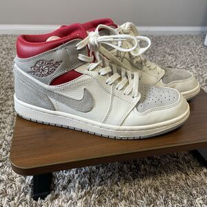 Sneakersnstuff x Nike Air Jordan 1 Mid 20th Anniversary Sneaker 8.5 Red Gray